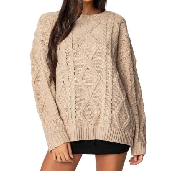 Edikted Sweaters - Edikted cream cable knit sweater xs/s
